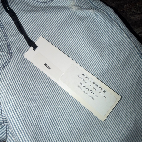 NWT James Jeans Women’s Blue White Striped Mid-Rise Ankle Jeans Size 25 - Picture 6 of 9